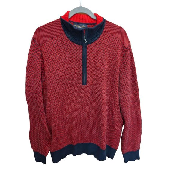 Brooks Brothers  Sweater 1/4 Zip Pullover‎ Mock Neck  Size XL Preppy - Picture 1 of 4
